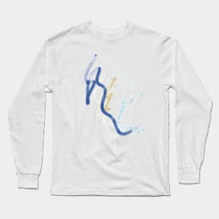 Minimal brush stroke artwork Long Sleeve T-Shirt